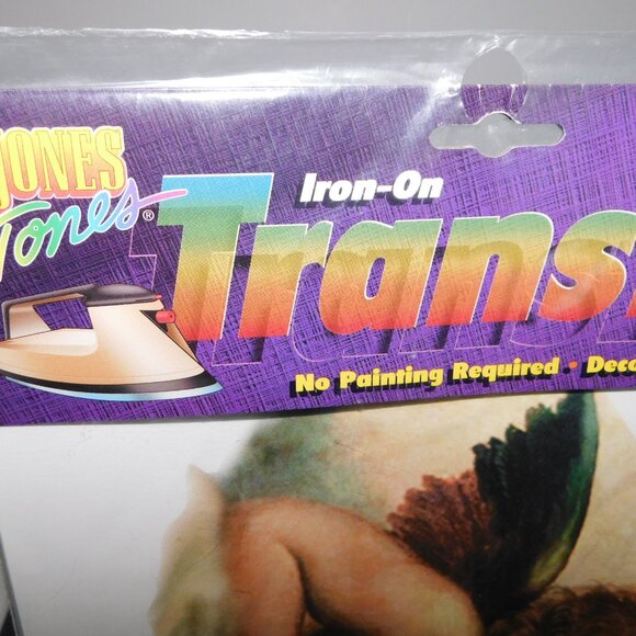 Lot 4 Vintage Jones Tones Iron on Heat Transfers Thinking Angel Cherub 9" x 12" - Picture 2 of 7